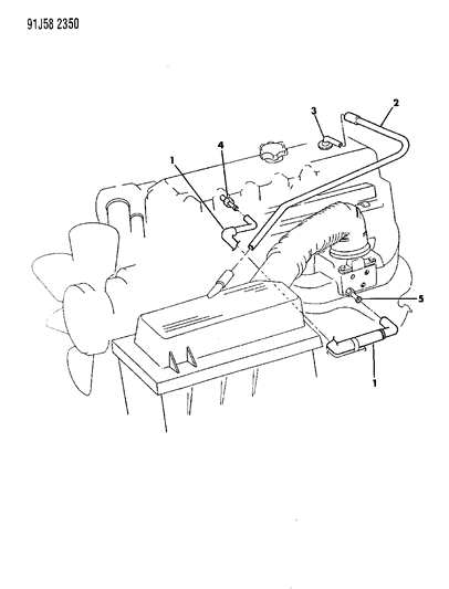 1991 Jeep Comanche Crankcase Ventilation Diagram 1 - Thumbnail