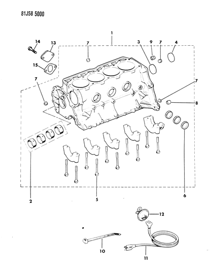 1986 Jeep Comanche Block , Engine Diagram 1 - Thumbnail