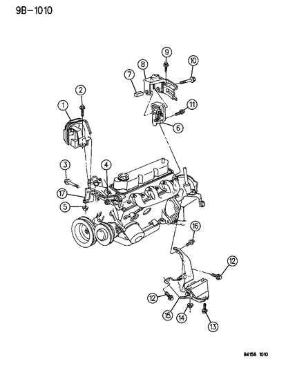 1995 Chrysler Town & Country Engine Support Diagram for 4668143