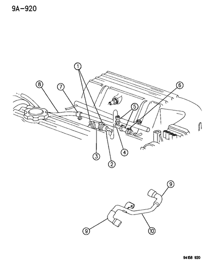 1994 Chrysler LeBaron Sedan Crankcase Ventilation Diagram 2 - Thumbnail