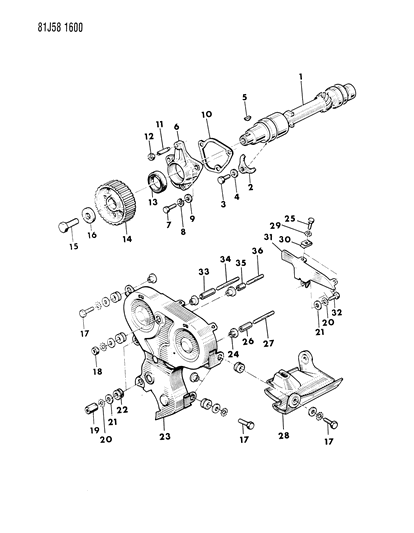 1986 Jeep Wrangler Timing Cover & Intermediate Shaft Diagram 2 - Thumbnail