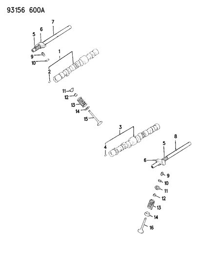 1993 Dodge Shadow Valve Seals Diagram for MD197467