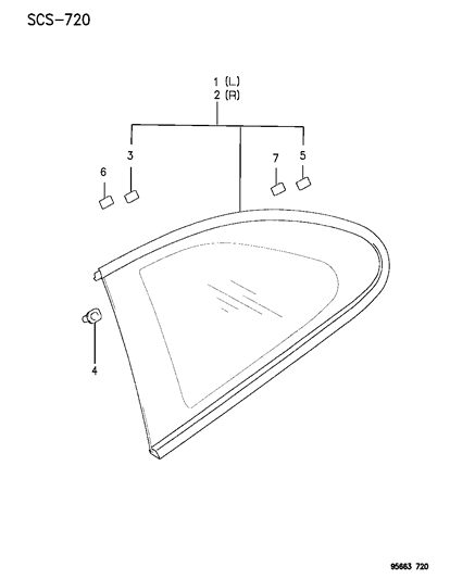 1996 Chrysler Sebring Coupe Quarter Glass Diagram