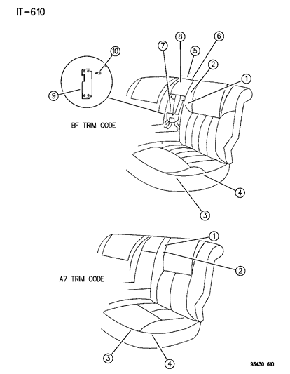 1993 Dodge Intrepid Rear Seat Diagram 1 - Thumbnail
