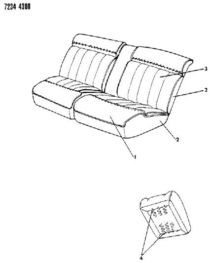 1987 Dodge Aries Rear Seat Diagram 3 - Thumbnail