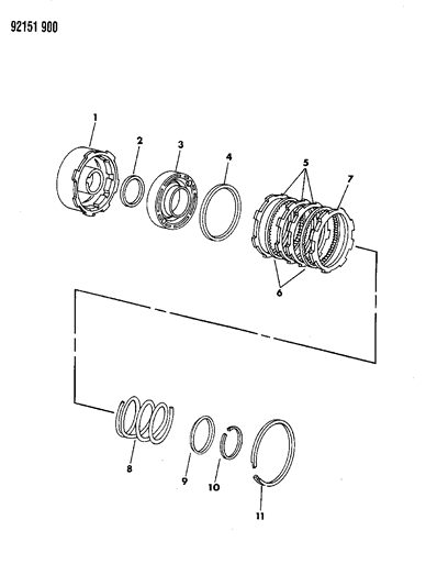1992 Chrysler LeBaron GTC Clutch, Front Automatic Transaxle Diagram