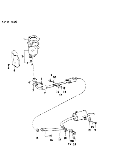 1986 Dodge Colt Exhaust System Diagram 2 - Thumbnail