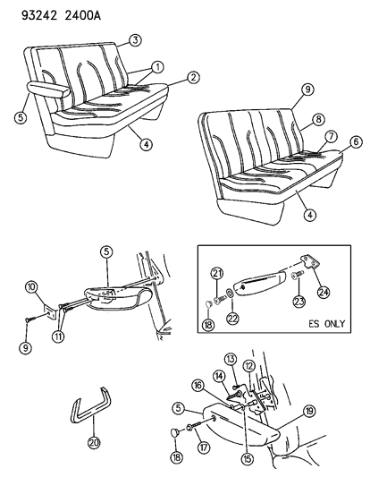 1993 Dodge Caravan Rear Seat Diagram 5 - Thumbnail