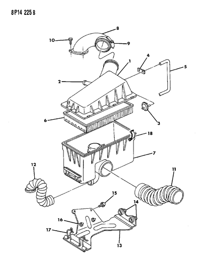 1992 Dodge Monaco Air Cleaner Diagram 2 - Thumbnail