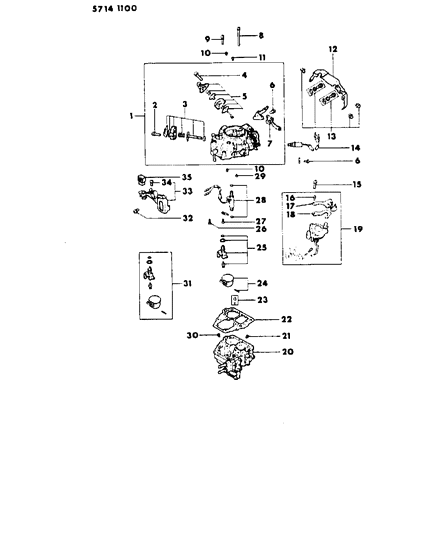 1986 Dodge Colt Carburetor Inner Parts Diagram 1 - Thumbnail