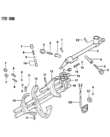 1988 Dodge Ram 50 Fork, Shift, 1ST & 2ND Diagram for MD718064