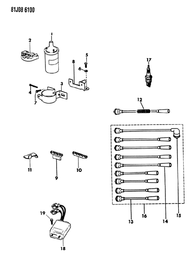 1986 Jeep J10 Coil - Sparkplugs - Wires Diagram 3 - Thumbnail