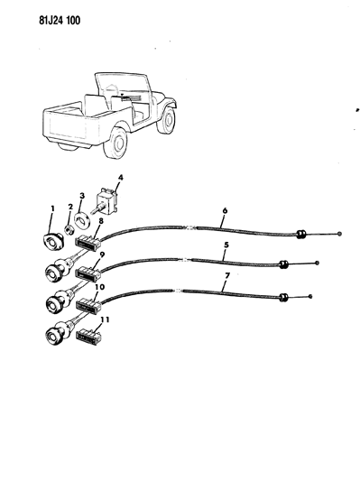1985 Jeep Wrangler Blower Motor Switch Diagram for J5462784