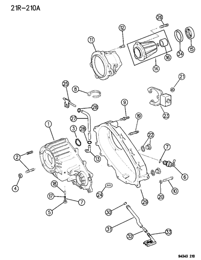 1996 Dodge Dakota Extension, Case Rear Housing Diagram for 4746150