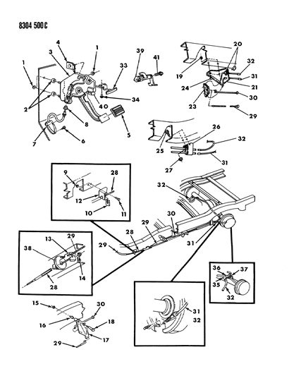 1989 Dodge W250 Rear Cable Diagram for 4485121