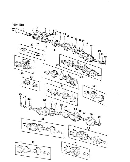 1987 Dodge Colt Clip, Q Engine 4 Speed Transmission Diagram for MB297844