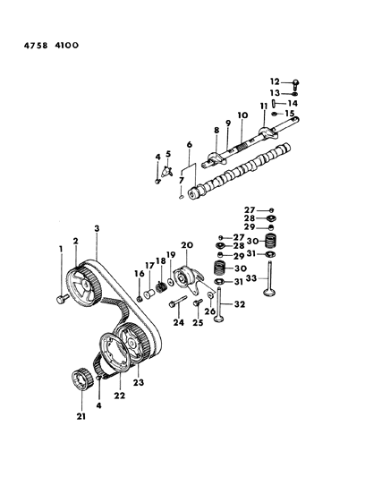 1984 Dodge Ram 50 Camshaft & Valves Diagram 1 - Thumbnail