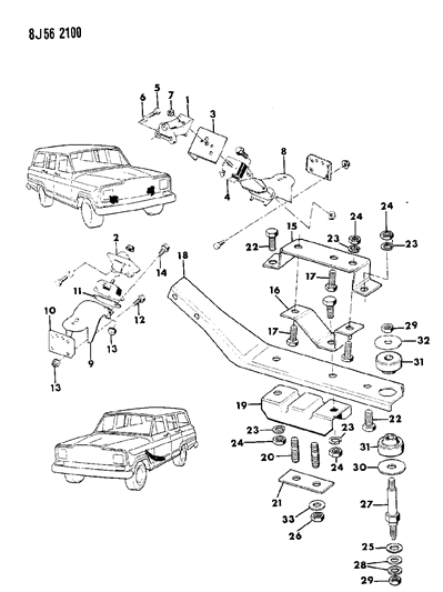 1987 Jeep J20 Engine Mounting Diagram 2 - Thumbnail