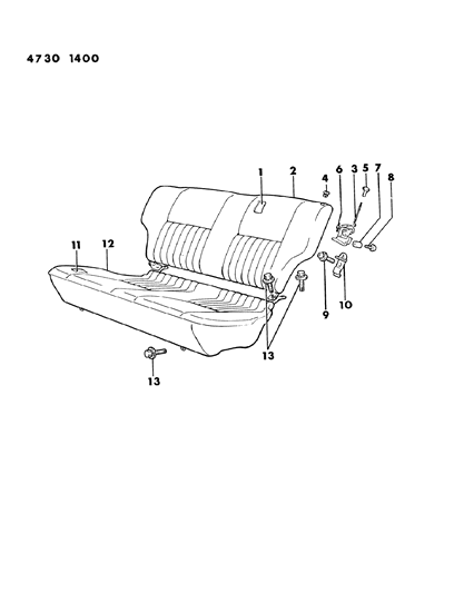 1984 Dodge Colt Rear Seat Diagram 1 - Thumbnail