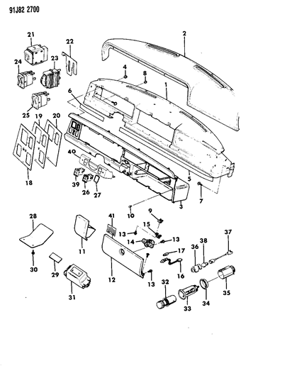 1991 Jeep Grand Wagoneer Label Diagram for J3157268