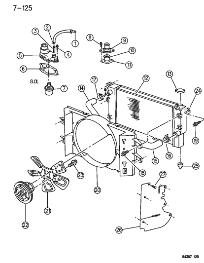 1996 Dodge Ram 2500 Thermostat Assembly Diagram for 4494469