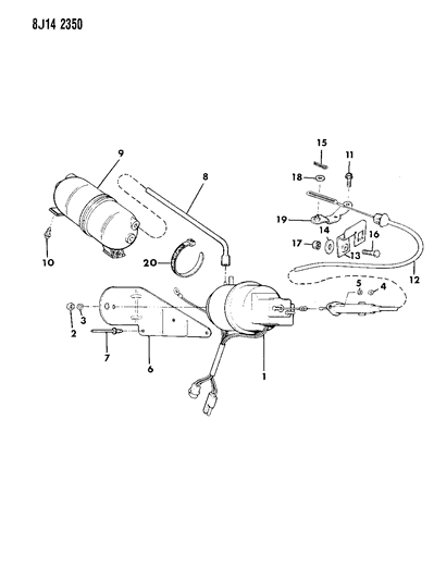 1987 Jeep Comanche Speed Control - Engine Compartment Components Diagram 3 - Thumbnail