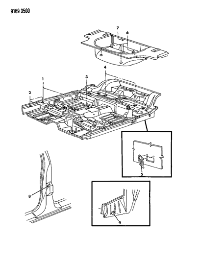 1989 Dodge Spirit Plugs Floor Pan And Pillar Diagram