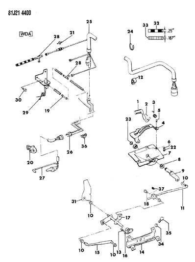 1986 Jeep Wagoneer Controls, Transfer Case Shift Diagram 2 - Thumbnail
