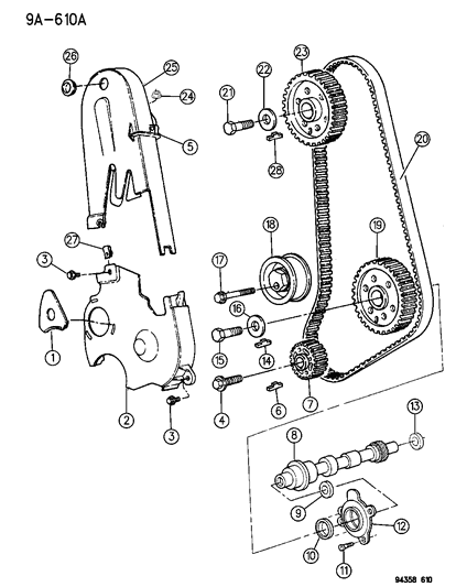 1994 Dodge Dakota Bolt And Washer Hexagon Flange Head Locking M12X1.75X75 Diagram for 6503382