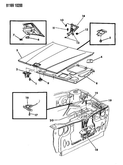 1991 Chrysler New Yorker Release Cable Diagram for 4490802