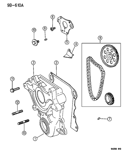 1996 Dodge Dakota Timing Gear & Case & Cover Diagram 2 - Thumbnail
