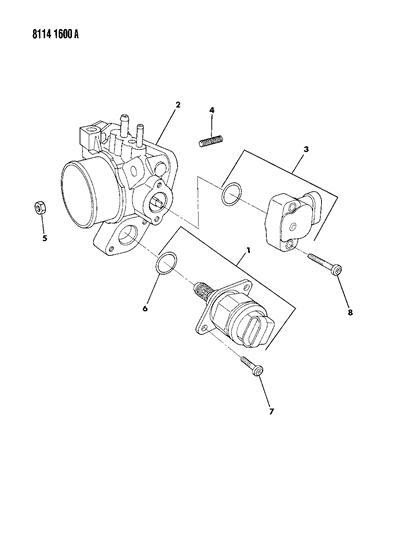 1988 Chrysler New Yorker Base Model Throttle Body Diagram 3 - Thumbnail
