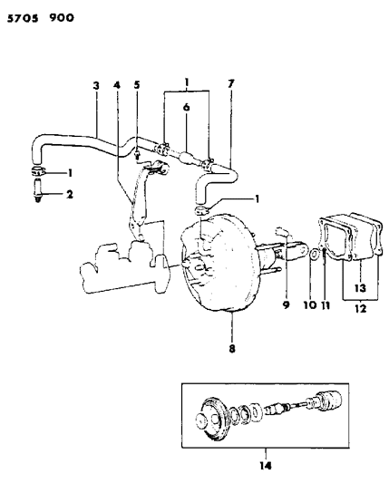 1986 Dodge Ram 50 Booster, Power Brake Diagram 2 - Thumbnail