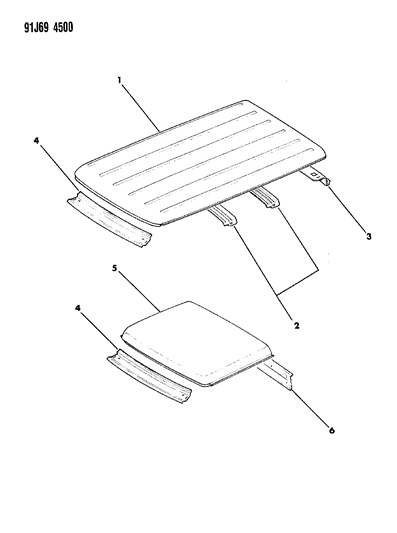 1991 Jeep Comanche Rear Header Diagram for 57002012