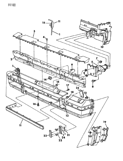 1985 Chrysler Executive Limousine Bumper, Rear Diagram 3 - Thumbnail