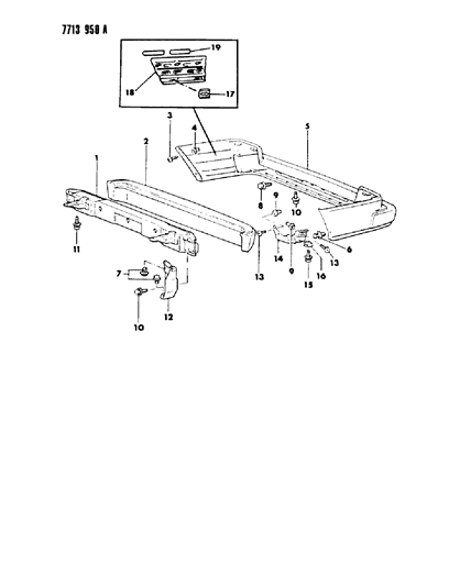 1988 Dodge Colt Bumper, Rear Diagram 3 - Thumbnail