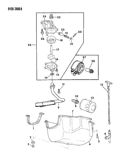 1989 Chrysler LeBaron GTC Engine Oiling Diagram 2 - Thumbnail