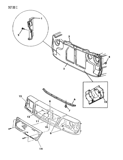 1985 Chrysler LeBaron Base Grille & Related Parts Diagram 4 - Thumbnail
