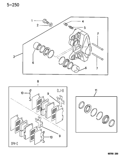 1996 Dodge Stealth Brake, Rear Diagram 2 - Thumbnail