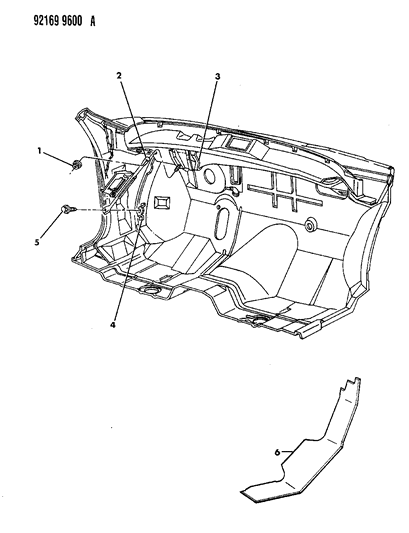1992 Chrysler New Yorker Salon Brace Dash Panel To Cowl Diagram
