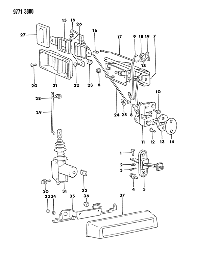 1989 Dodge Raider Handle Bezel Screw, Inner Diagram for MF453046