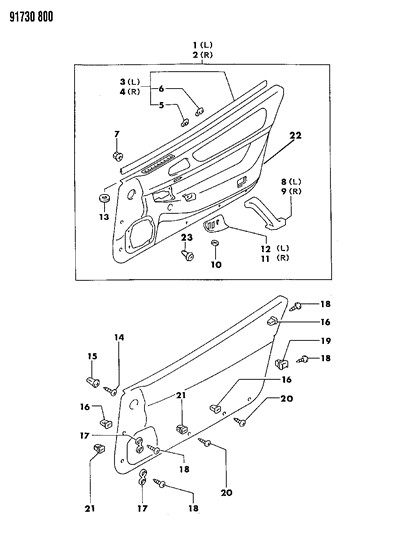 1991 Dodge Stealth Grommet, Rear Ventilation Diagram for MS480010