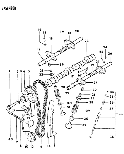 1987 Chrysler Conquest Camshaft & Valves Diagram 2 - Thumbnail
