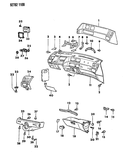 1994 Dodge Colt Instrument Panel Diagram 5 - Thumbnail