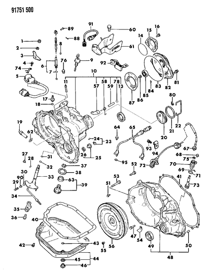 1991 Dodge Stealth Pin, Transmission Case , (Dowel 10X20) Diagram for MF472405