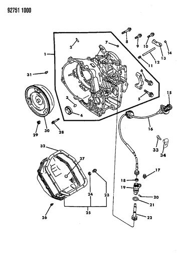 1994 Dodge Colt Case & Miscellaneous Parts of Automatic Transmission Diagram 1 - Thumbnail