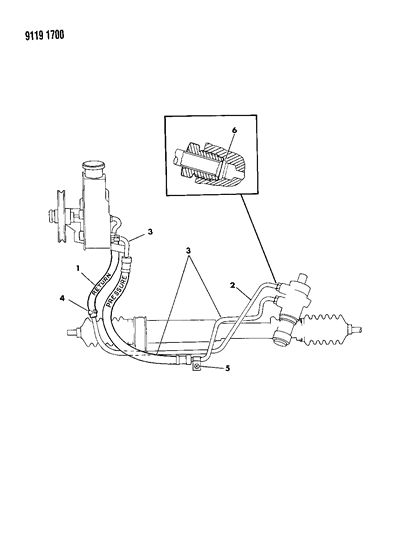 1989 Chrysler LeBaron GTC Hose Chart - Power Steering Pump Diagram