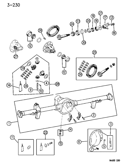 1995 Jeep Wrangler Housing & Differential, Rear Axle Diagram 4 - Thumbnail