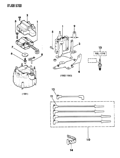 1986 Jeep Comanche Coil - Sparkplugs - Wires Diagram 2 - Thumbnail