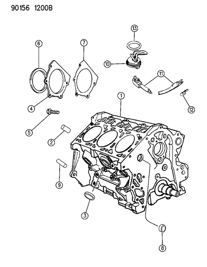 1990 Chrysler New Yorker Base Model Cylinder Block Diagram 3 - Thumbnail